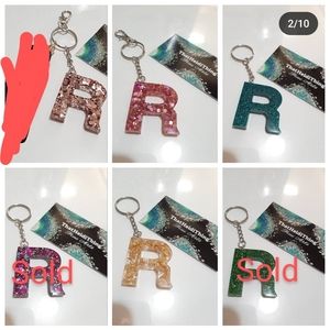 Bag charm Keychain Letter R